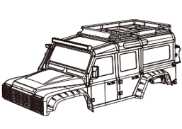 P8HB-B Blaue Karosserie mit Licht und Controller - Passend für MJX H8H Allrock 1:8 Rock Crawler