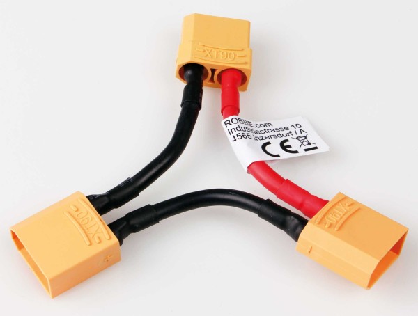 Robbe Modellsport Adapterkabel XT-90 seriell Buchse auf 2 Stecker 30mm Kabellänge doppelte Spannung