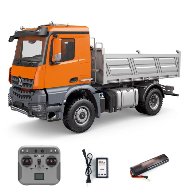 s-idee® Kabolite K5701 orange RC Muldenkipper 1/14 4x4 RC Truck 2,4G ferngesteuertes Kipplader mit Licht und Ton