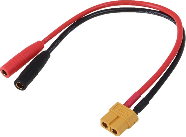 Robbe Modellsport Adapterkabel XT-60 Buchse AUF 4MM ISDT BANANENStecker Buchse (2X Buchse) 1Stk