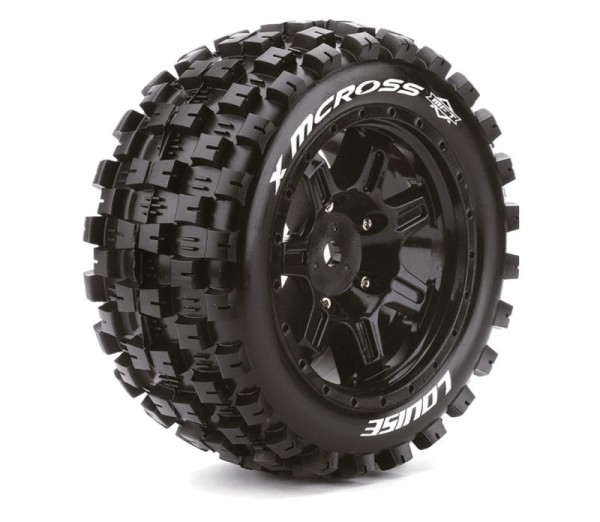 X-MCross MFT-Reifen soft auf Felge schwarz 24mm (2) X-MAXX