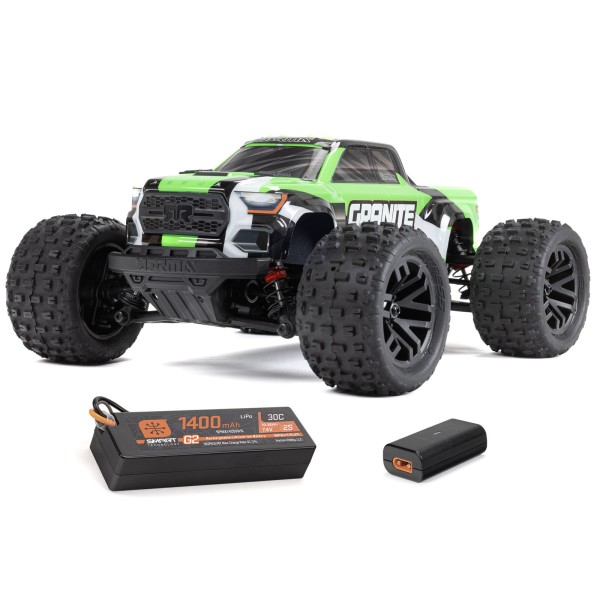 ARRMA 1/18 GRANITE GROM 4X4 RTR Brushed Monster Truck (Battery & Charger Included), Green