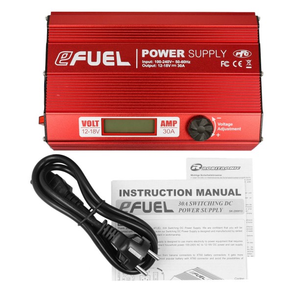 eFuel 30A 12-18 Volt Netzteil mit LCD Anzeige