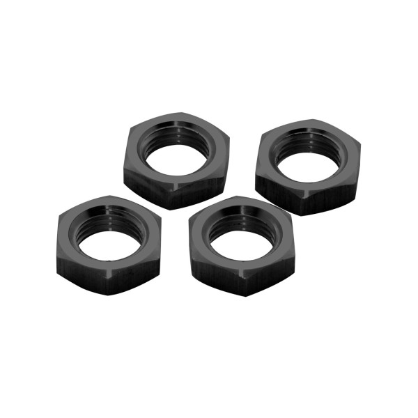 BLACK 1/8TH WHEEL NUTS (4) (ALSO FIT MUGEN)