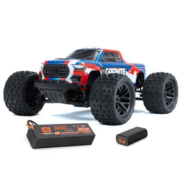 ARRMA 1/18 GRANITE GROM 4X4 RTR Brushed Monster Truck (Battery & Charger Included), Blue