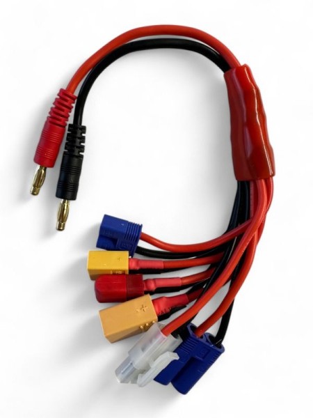 NEU Multi Ladekabel 4mm Bananen-Stecker HSPEED XT90 / T-PLUG / XT60 / EC5 / Tamiya-Copy