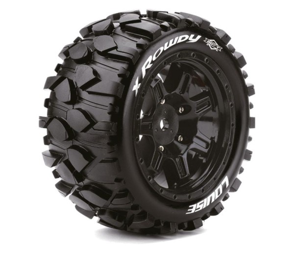 X-Rowdy MFT-Reifen soft auf Felge schwarz 24mm (2) X-MAXX