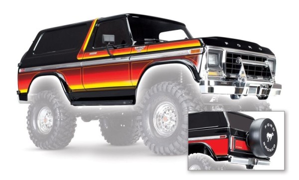 Karosserie Ford Bronco 1979 schwarz mit Anbauteile